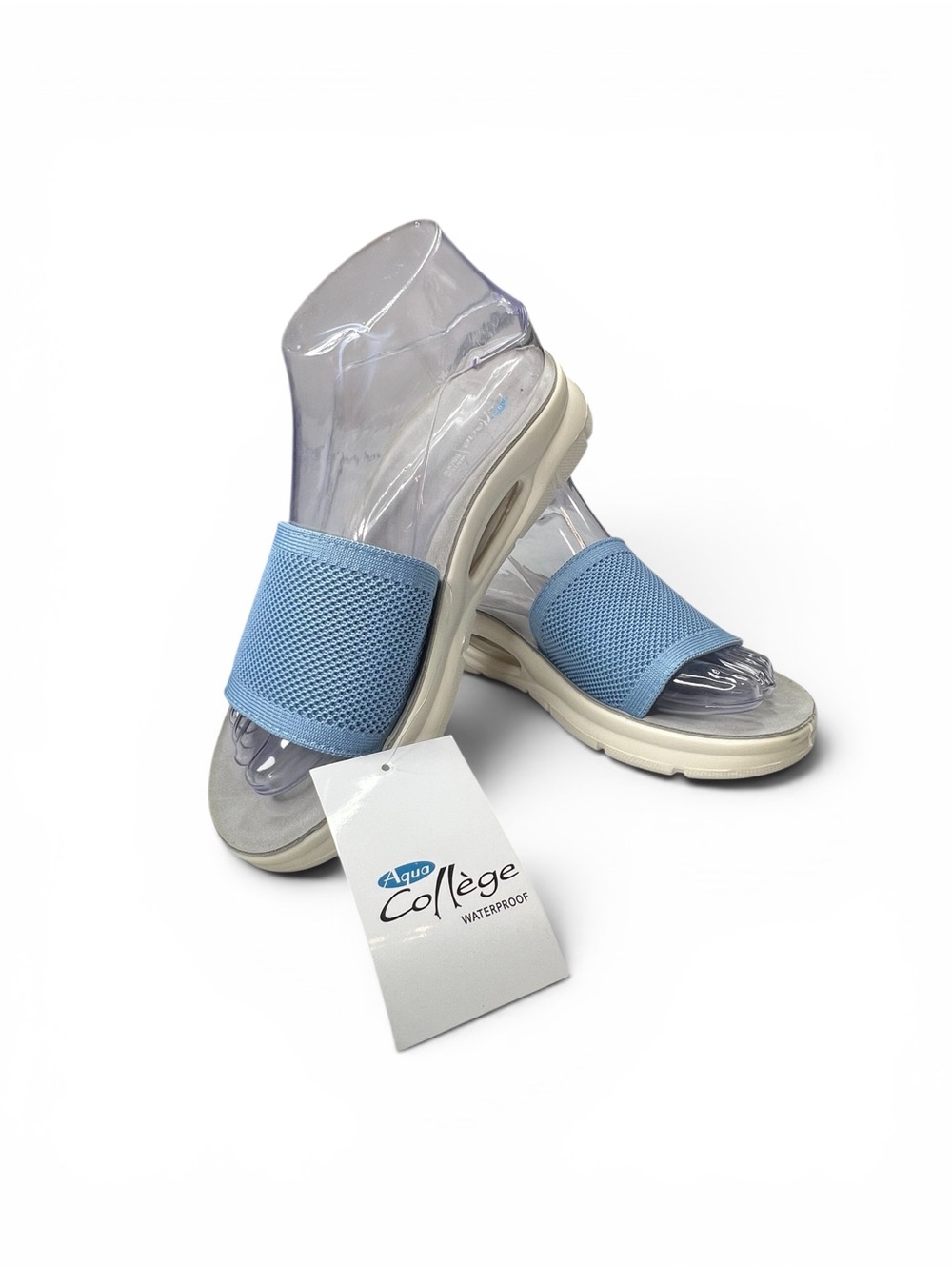 Aqua College Alina Waterproof Slide Sandals Size 7.5 Light Blue Slides NWTOS